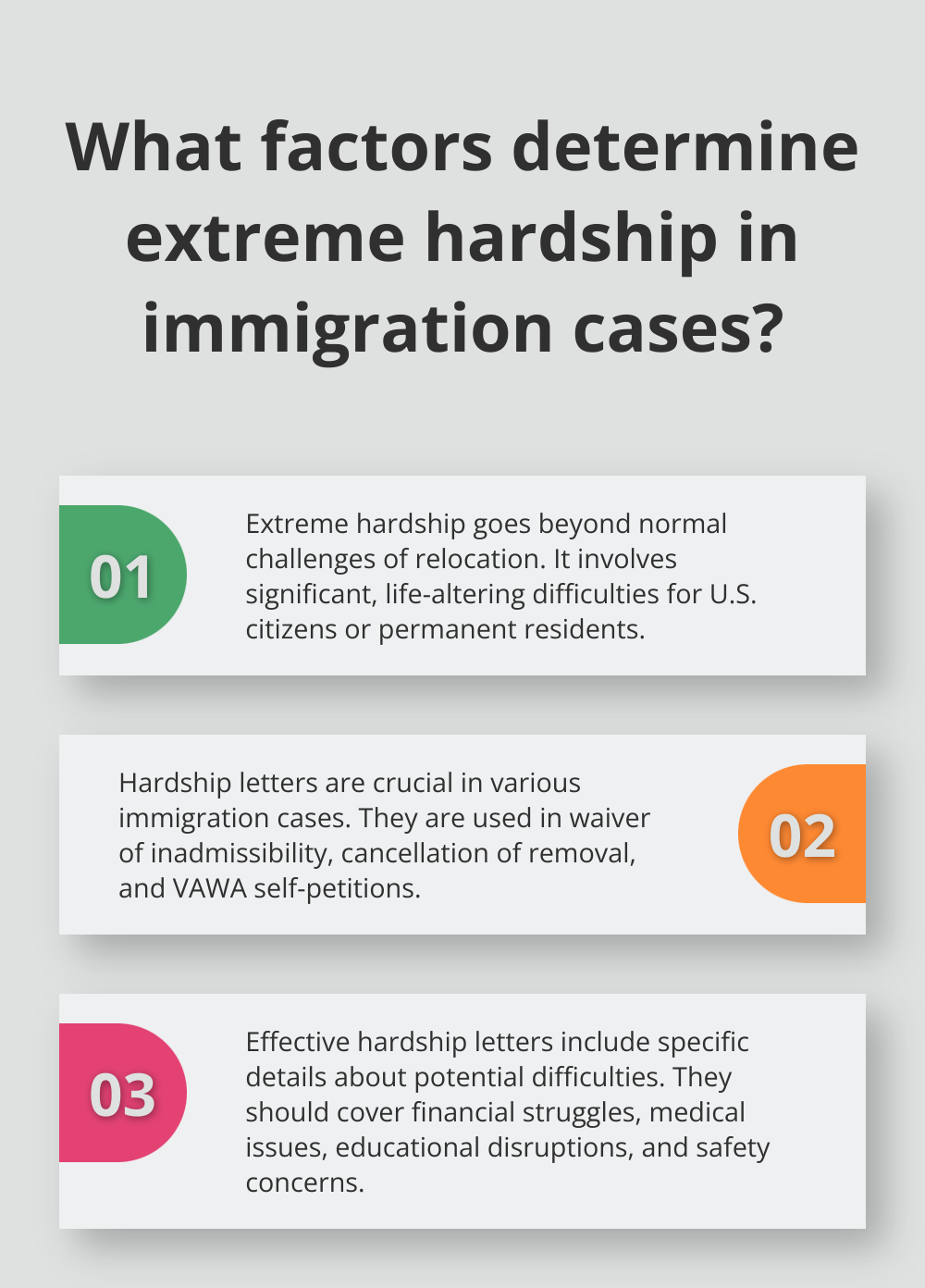 Fact - What factors determine extreme hardship in immigration cases?