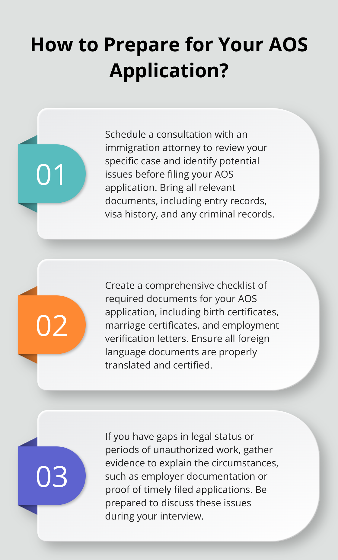 Infographic: How to Prepare for Your AOS Application? - adjustment of status requirements