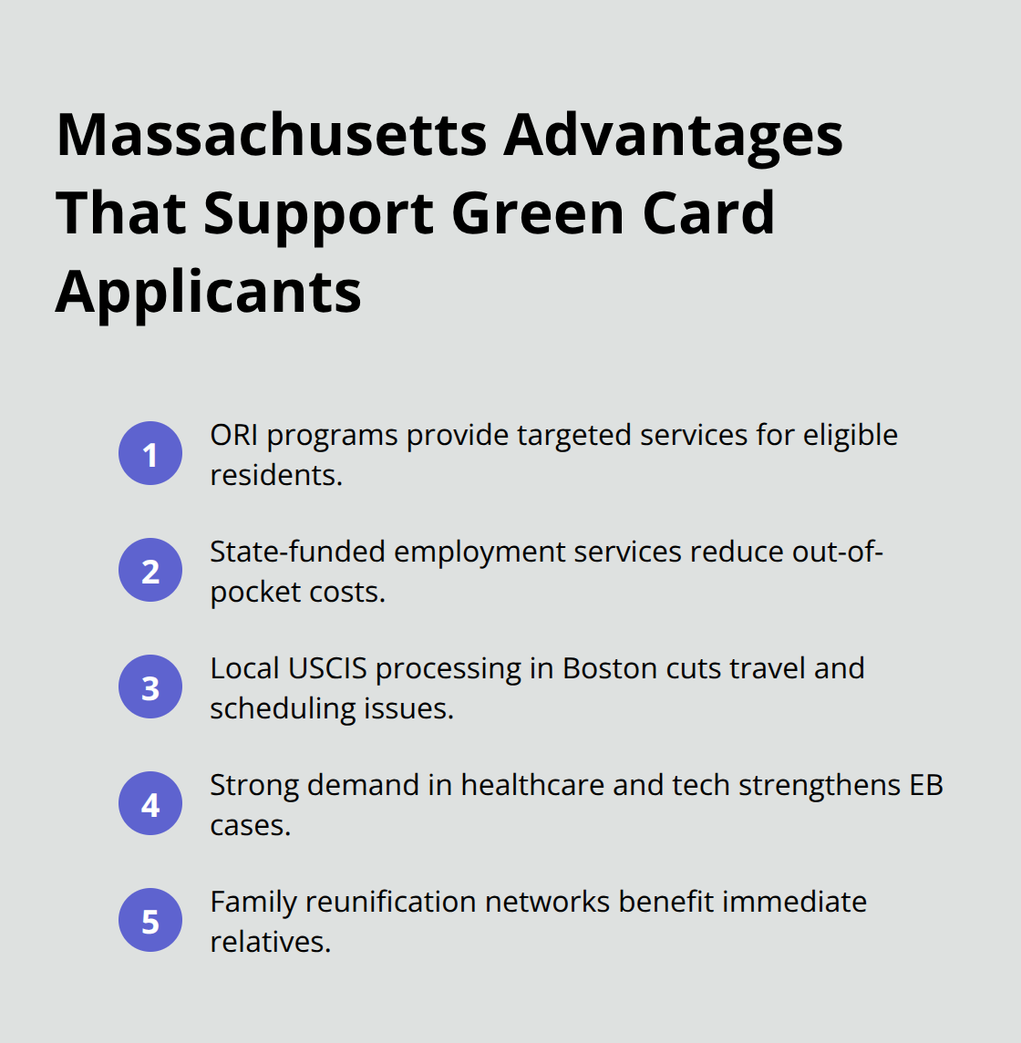 Key state-level benefits that help Massachusetts green card applicants