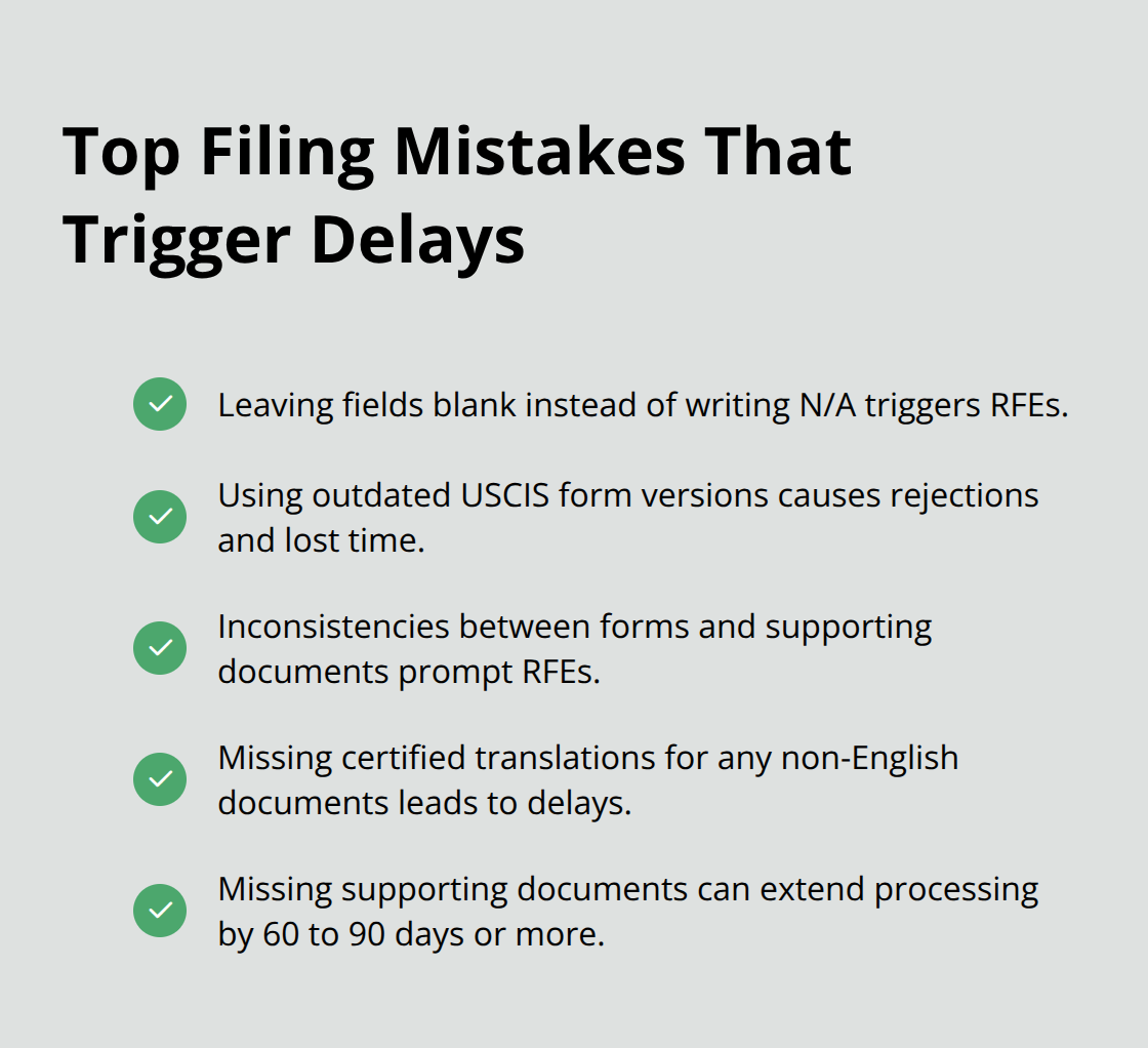 Checklist of common green card filing errors to avoid - Massachusetts green card attorney