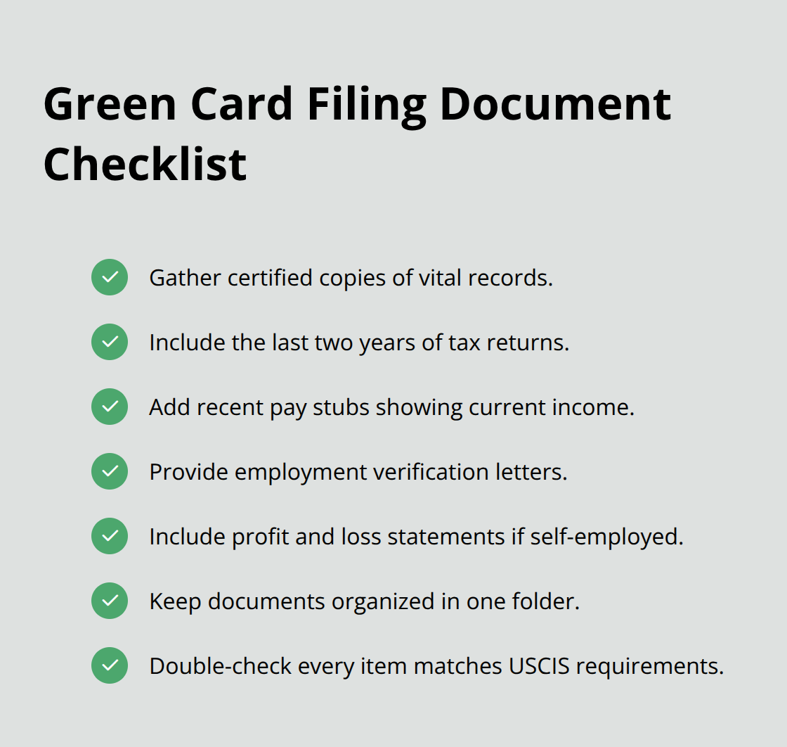 Checklist of required documents to prevent family green card rejections in the United States - family green card application