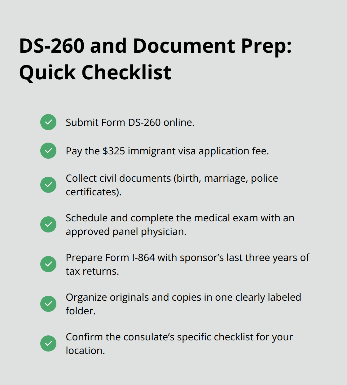 Checklist of key steps and documents for consular processing in the United States - Consular processing Brockton MA