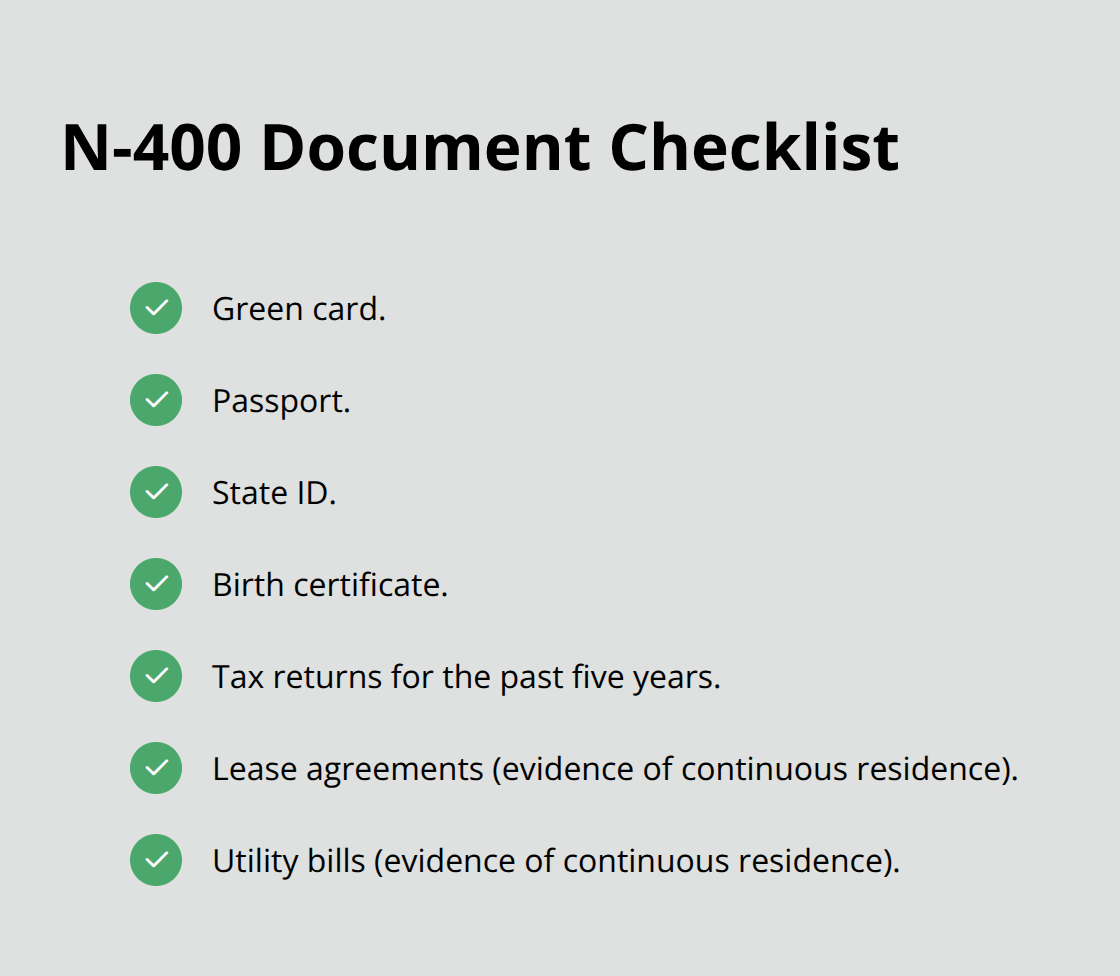 Checklist of documents to prepare before filing Form N-400 in the United States. - Citizenship by naturalization requirements